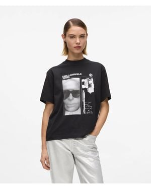 KL Jeans Graphic Karl Print T-Shirt - Black