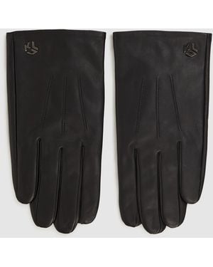 KL Jeans Lederhandschuhe - Schwarz
