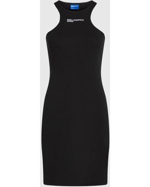 KL Jeans Ribbed Racer Dress - Black