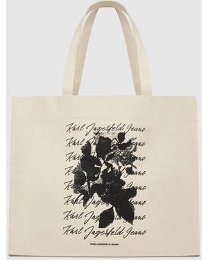 KL Jeans Floral Print Shopper - Natural