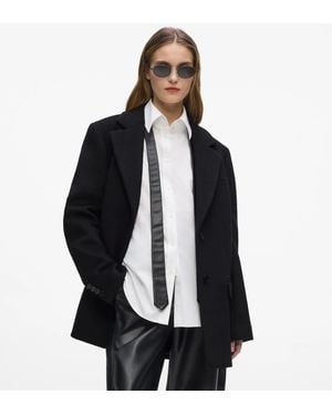 KARL LAGERFELD Short Wool-Blend Coat - Blue