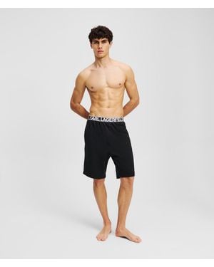KARL LAGERFELD Logo Pyjama Shorts - Black