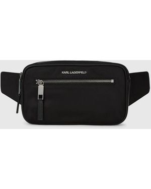 KARL LAGERFELD K/Nylon Buckle Belt Bag - Black