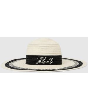 KARL LAGERFELD K/Signature Stripe Logo Sun Hat - White