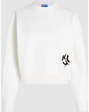KL Jeans Sweat-Shirt Monogram, Femme, Taille - Blanc