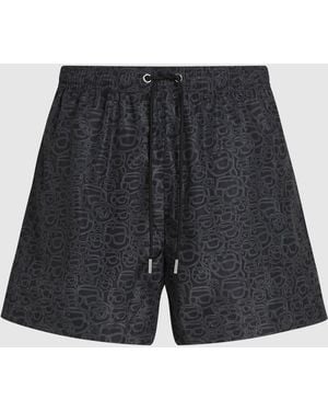 KARL LAGERFELD Ikon All-Over-Print Short Boardshorts - Black
