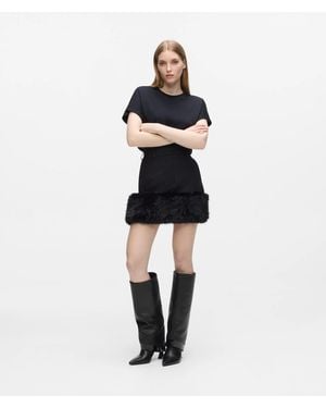KARL LAGERFELD Faux-Fur Mini Skirt - Blue