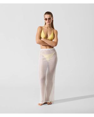 Karl Lagerfeld Jupe De Plage En Crochet Signature, Femme, Taille - Blanc
