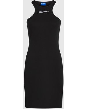 KL Jeans Ribbed Racer Dress - Black