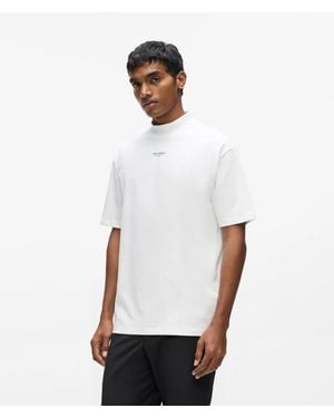 KARL LAGERFELD Mock-Neck T-Shirt - White