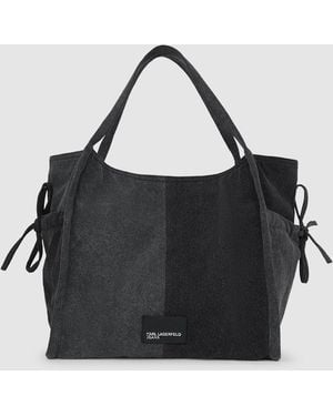 KL Jeans Cabas En Denim Bicolore, Femme, Taille - Noir