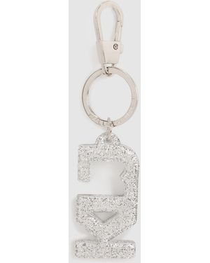 KL Jeans Glitter Keychain - White
