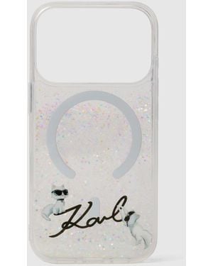 KARL LAGERFELD Ikon Choupette Glitter Iphone 17 Pro Max Case - White
