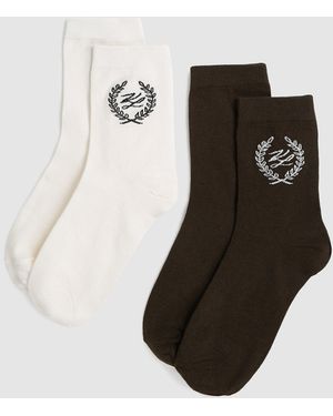KARL LAGERFELD Socken Mit Wappen – 2Er-Set, Damen, Größe - Mehrfarbig