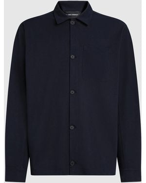 KARL LAGERFELD Ikon Jersey Overshirt - Blue