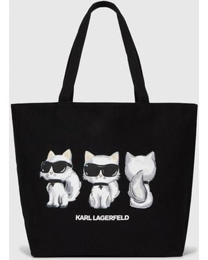 KARL LAGERFELD Ikon Choupette Reversible Shopper - Black
