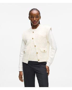 Karl Lagerfeld Bouclé-Weste, Damen, Größe - Weiß