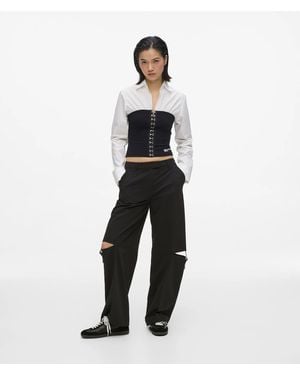 KL Jeans Buckle-Detail Tailored Trousers - White