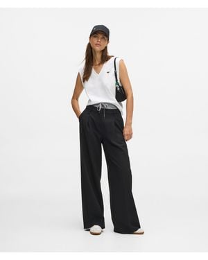 KARL LAGERFELD Ikon Double Waistband Trousers - White
