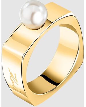 KARL LAGERFELD Signature Square Ring - Metallic