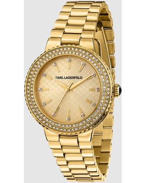 Karl Lagerfeld Round Logo Watch - Metallic