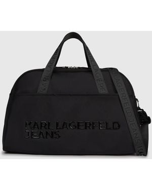 KL Jeans Logo Nylon Gym Bag - Black