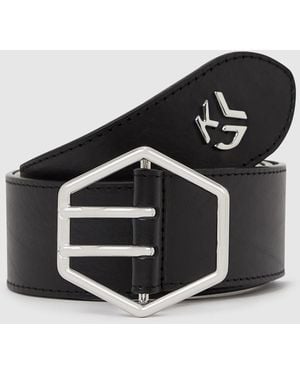 KL Jeans Hexagonal Buckle Belt - Black