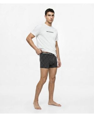 KARL LAGERFELD Logo Pyjama T-Shirt And Trunks Gift Set - White
