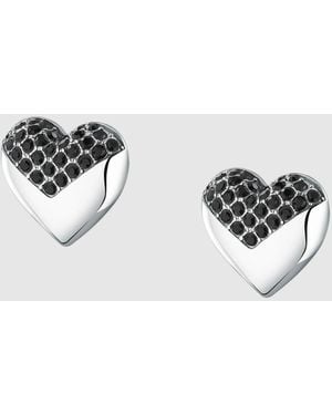 KARL LAGERFELD Heart Stud Earrings - Metallic