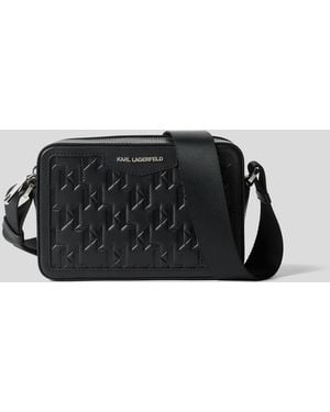 KARL LAGERFELD K/Loom Leather Camera Bag - Black