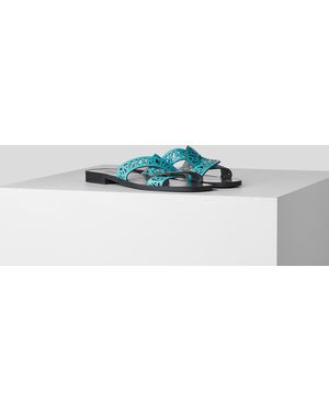 Karl Lagerfeld Skoot Interlok Loop Slides - Blue