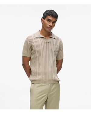 KARL LAGERFELD Polo En Maille Côtelée, Homme, Taille - Neutre