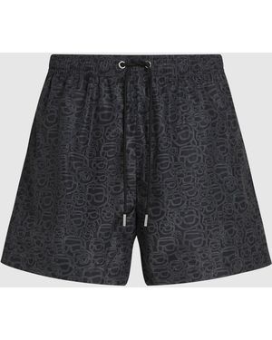 KARL LAGERFELD Ikon All-Over-Print Short Boardshorts - Black