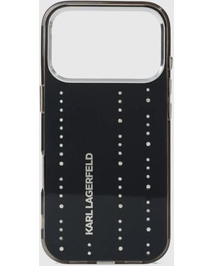 KARL LAGERFELD Glitter Rhinestone Iphone 17 Pro Case - Black