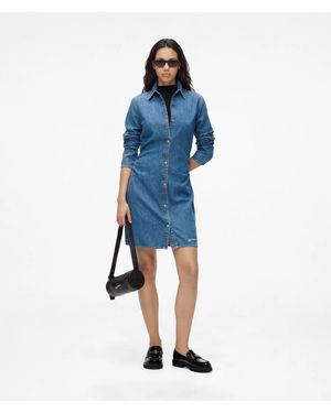 KL Jeans Hemdkleid Aus Jeansstoff Mit Raffungen, Damen, Größe - Blau