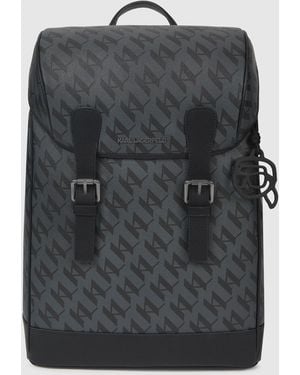 KARL LAGERFELD Ikon Monogram Rucksack, Herren, Größe - Schwarz