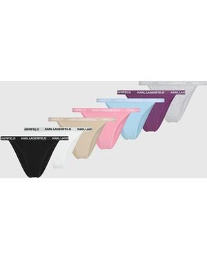 KARL LAGERFELD Logo Brazilian Briefs – 7-Pack, Multicoloured - White