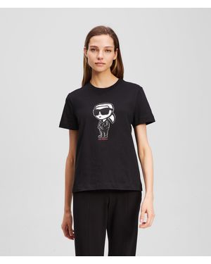KARL LAGERFELD Ikon Sketch T-Shirt - Black