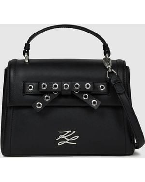 KARL LAGERFELD K/Autograph Small Bow Top Handle Bag - Black