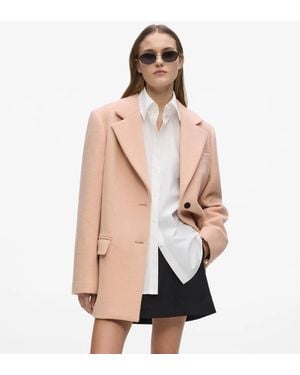 KARL LAGERFELD Short Wool-Blend Coat - Natural