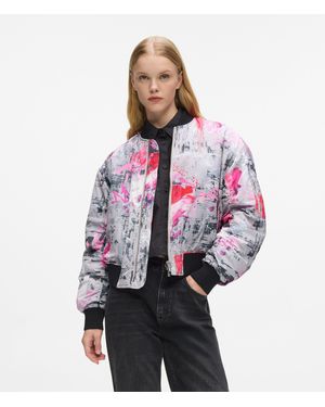 KL Jeans All-Over Paint Bomber Jacket, Multicoloured