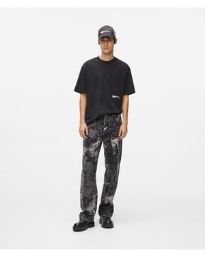 KL Jeans Paint-Effect Relaxed Jeans - Blue
