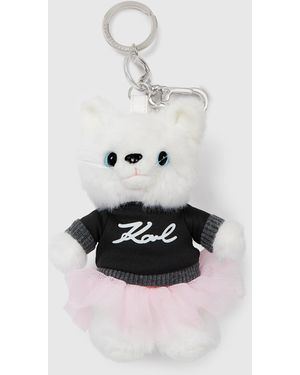KARL LAGERFELD Ikon Choupette Plush Keychain - White