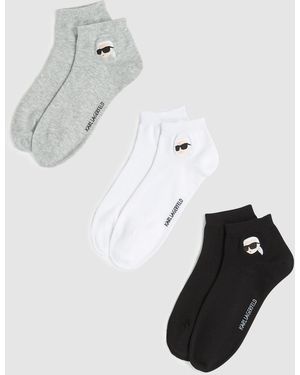 KARL LAGERFELD Ikon Short Socks – 3-Pack, Multicoloured - Metallic