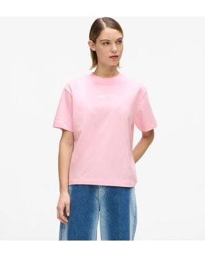 KL Jeans Regular-Fit Frame Logo T-Shirt - Pink