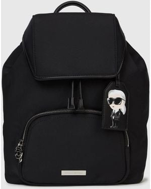 KARL LAGERFELD Ikon Nylon Tag Backpack - Black