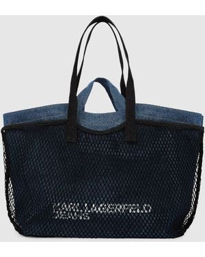 KL Jeans Double Mesh Denim Shopper - Blue