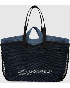 KL Jeans Double Mesh Denim Shopper - Blue