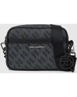 KARL LAGERFELD Sac À Bandoulière Allongé Ikon Monogram, Homme, Taille - Noir