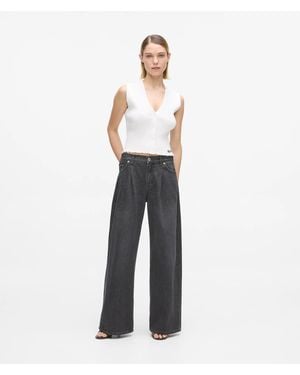 KL Jeans Low-Rise Wide-Leg Jeans - Blue